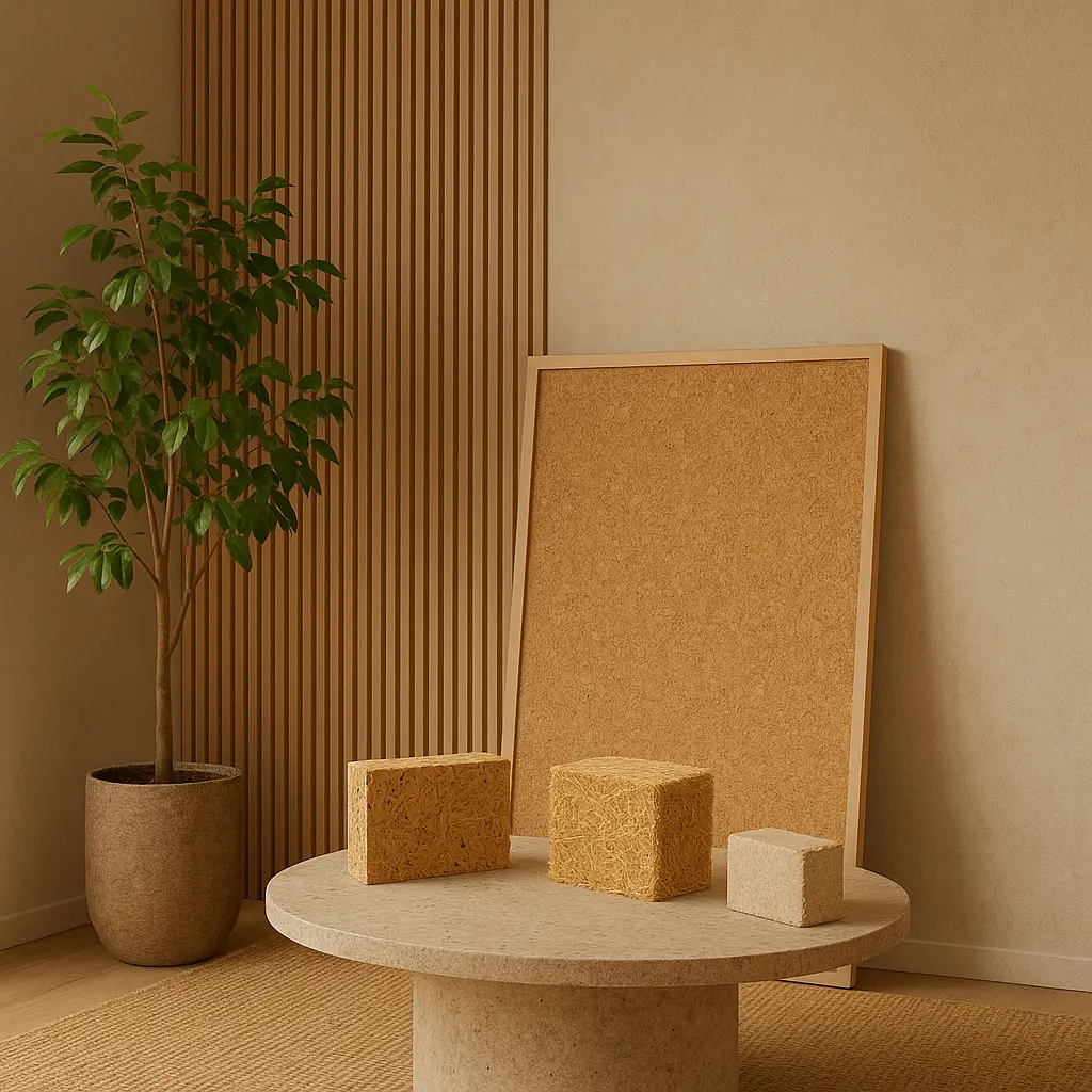 zrównoważone materiały wykończeniowe nachhaltige Baumaterialien